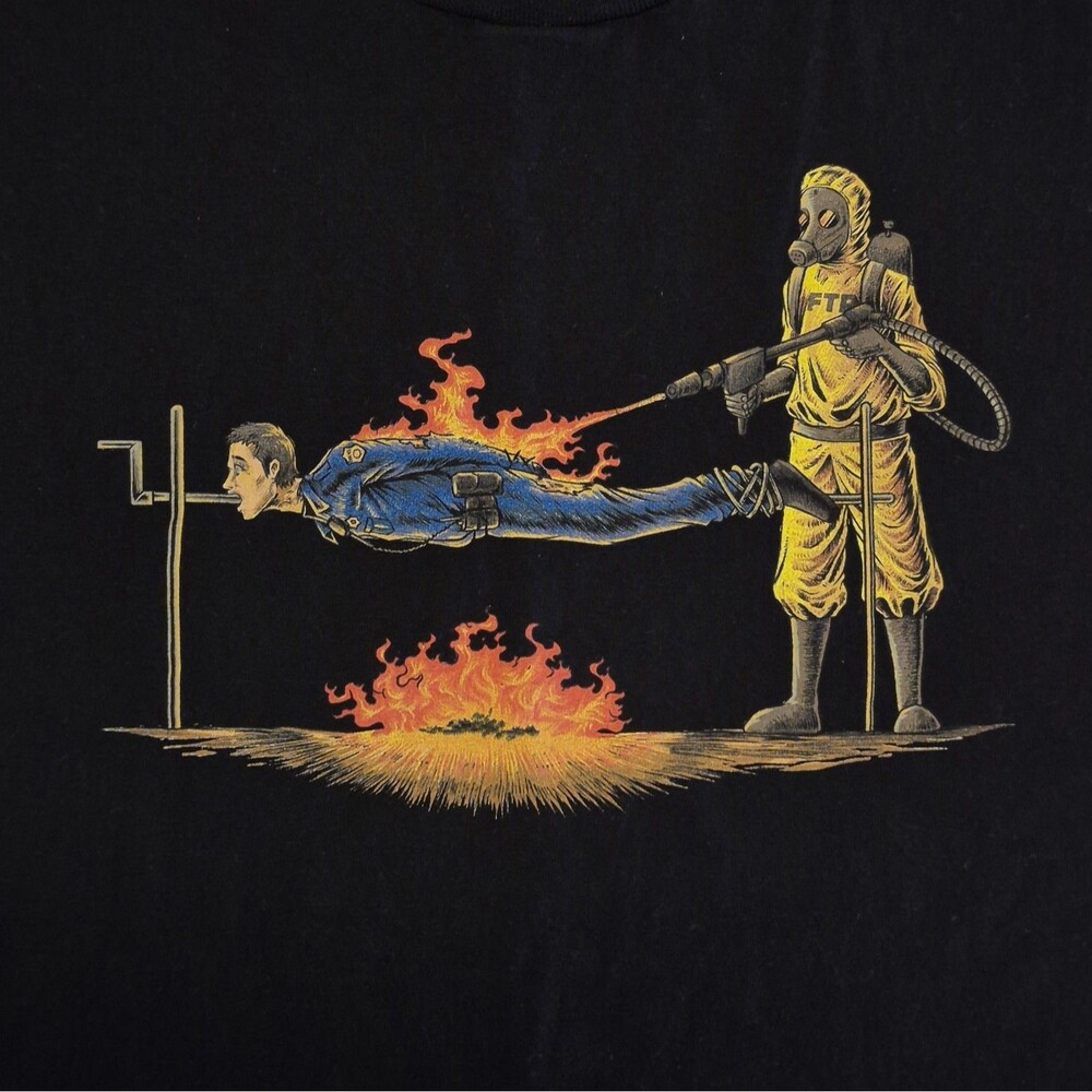 FTP Black Graphic T-Shirt Size L "Pig Roast" FUCKTHEPOPULATION